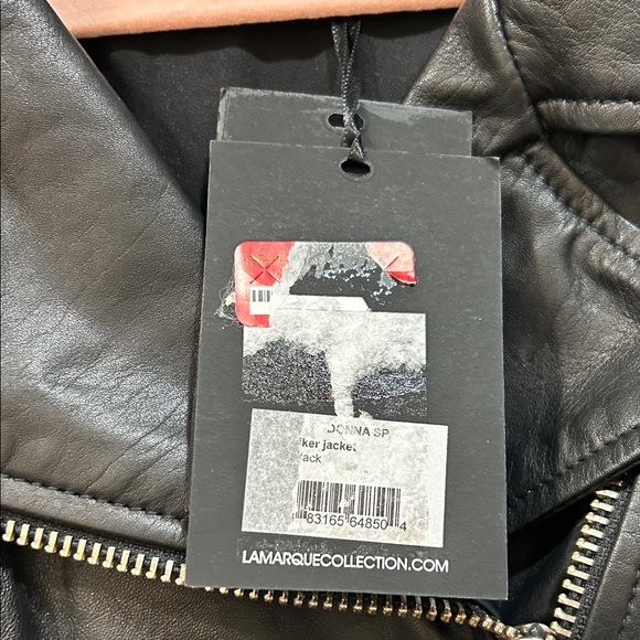 LAMARQUE Black Leather Biker Jacket - Picture 8 of 8